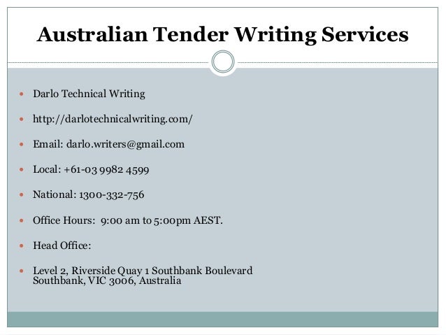 Tender writing services