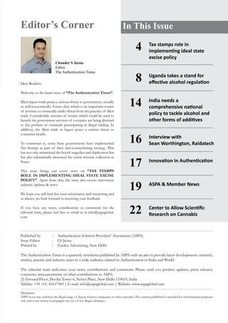 3
The Authentication Times | Issue 37
Editor’s Corner
Dear Readers,
Welcome to the latest issue of “The Authentication Tim...