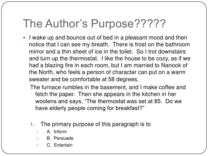 authors purpose inform definition