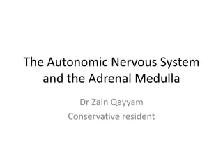 The Autonomic Nervous System
and the Adrenal Medulla
Dr Zain Qayyam
Conservative resident
 