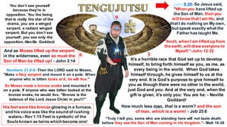 And as Moses lifted up the serpent
in the wilderness, even so must the
Son of Man be lifted up! - John 3:14
His feet were like bronze glowing in a furnace,
and his voice was like the sound of rushing
waters.- Rev 1:15 Feet is symbolic of the
Souls known as twins which become one!
You don’t see yourself
because they’re in
opposition. You the being
that is really the star of the
drama, you are a winged
serpent, a radiant winged
serpent. But you don’t see
yourself; you see only the
opposition.-Neville Goddard
It’s a horrible race that God set up to develop
himself, to bring forth himself as you, as me, as
every being in the world. When God takes
himself through, he gives himself to us at the
very end. It is God’s purpose to give himself to
you as though there were no other in the world,
just God and you. And at the very end, when the
gift is given, it’s only you: You are he. - Neville
Goddard!
666
9
Numbers 21:8-9- Then the LORD said to Moses,
"Make a fiery serpent and mount it on a pole. When
anyone who is bitten looks at it, he will live."
So Moses made a bronze snake and mounted it
on a pole. If anyone who was bitten looked at the
bronze snake, he would live. "Bronze is the
balance of the Lord Jesus Christ in you!!!"
John 8:28- So Jesus said,
"When you have lifted up
the Son of Man, then you
will know that I am He, and
that I do nothing on My own,
but speak exactly what the
Father has taught Me.
"And I, when I am lifted up from
the earth, will draw everyone to
Myself."-John 12:32
How much less man, that is a worm? and the son
of man, which is a worm! - Job 25:6
“Truly I tell you, some who are standing here will not taste death
before they see the Son of Man coming in his kingdom.”- Matt 16:28
3
6
 