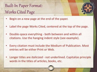 The Awesomeness of MLA Format | PPT