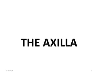 THE AXILLA
2/10/2014

1

 