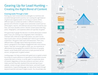 8 / Pardot
GATED
WHITEPAPERS
REPORTS
WEBINARS
Coaxing Leads Through a Gate
Putting your best content behind a lead gate is...