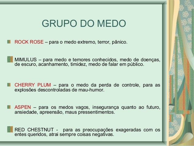 Resultado de imagem para grupo do medo florais de bach