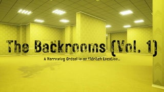 The Backrooms (Vol. 1)
A Harrowing Ordeal in an Eldritch Location..
 