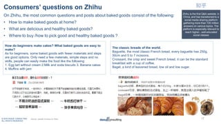 © 2019 DAXUE CONSULTING
ALL RIGHTS RESERVED
Consumers’ questions on Zhihu
How do beginners make cakes? What baked goods ar...