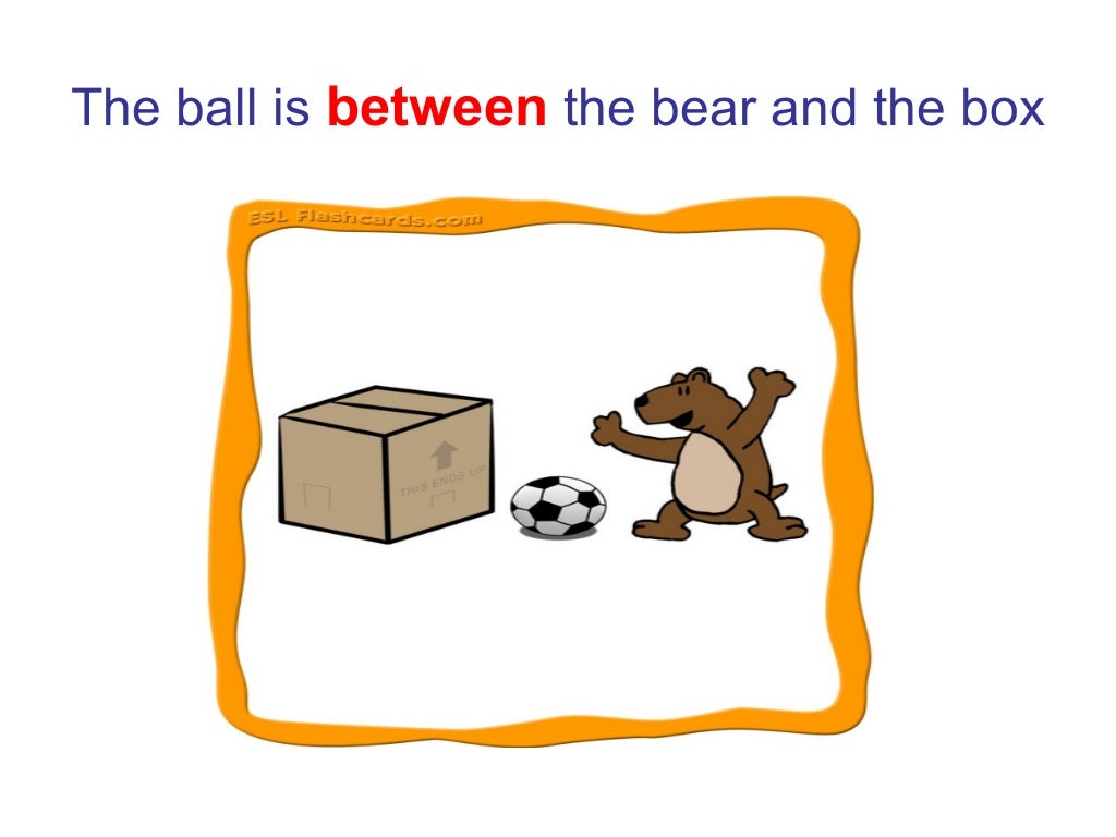 The ball is next to the box