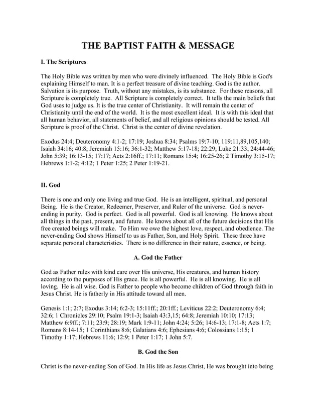 The baptistfaithandmessage (1) | PDF