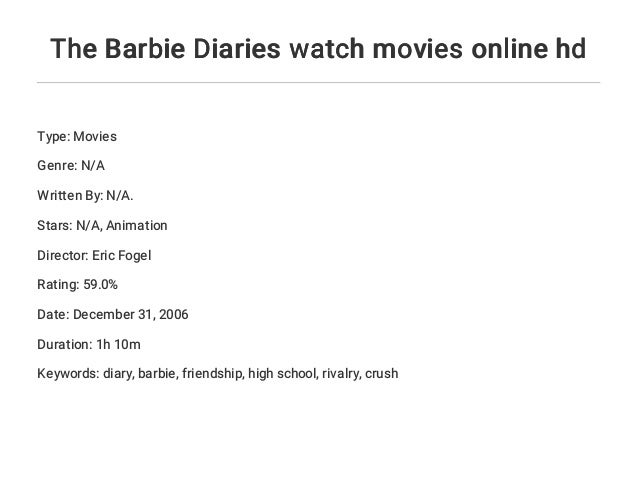 barbie diaries watch online
