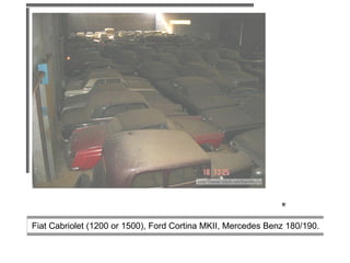 ? ??????????????????????????????????????????????????????????????????????????????????????????????? ?   ?   ? ?   ? ???????????????????????????????????????????????????????????????????????????????????????????? ? Fiat Cabriolet (1200 or 1500), Ford Cortina MKII, Mercedes Benz 180/190.  