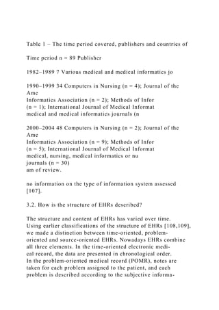 The Barriers to Electronic Medical Record Systems and How to O.docx