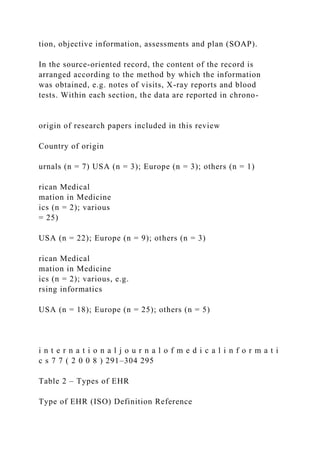 The Barriers to Electronic Medical Record Systems and How to O.docx