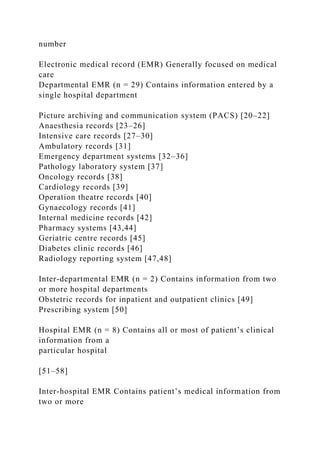 The Barriers to Electronic Medical Record Systems and How to O.docx