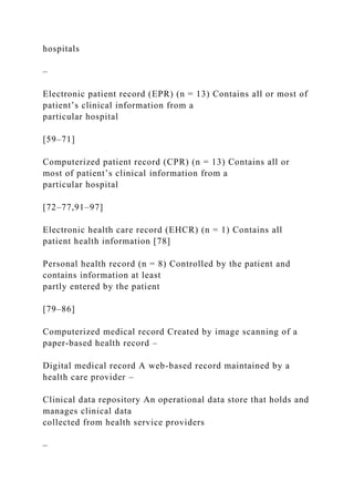 The Barriers to Electronic Medical Record Systems and How to O.docx