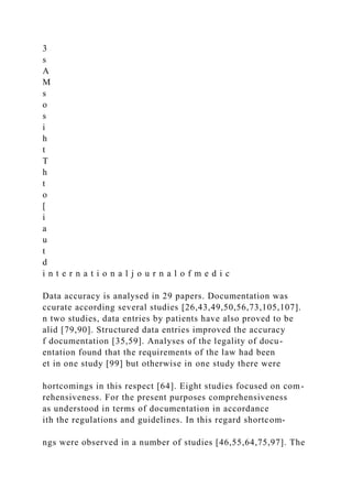 The Barriers to Electronic Medical Record Systems and How to O.docx