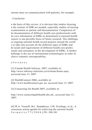 The Barriers to Electronic Medical Record Systems and How to O.docx