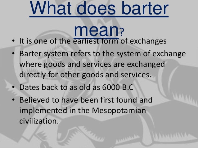 meaning of barter trade system