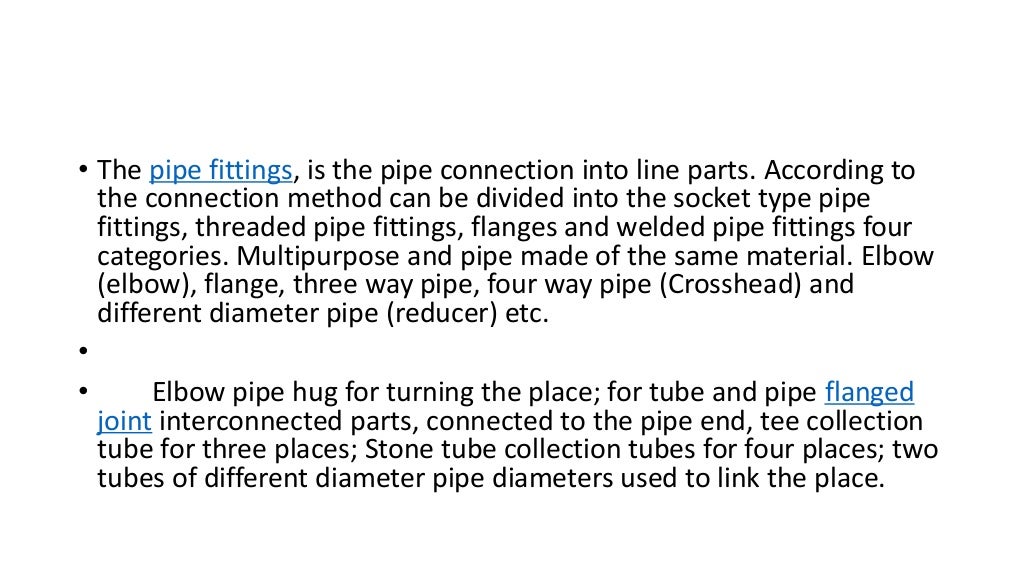 The basic definition of pipe fittings