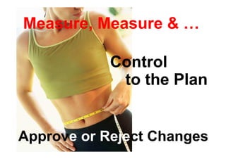 Measure, Measure & …

            Control
             to the Plan


Approve or Reject Changes
 
