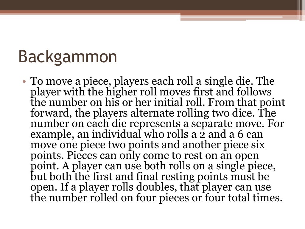 The Basic Rules Of Backgammon The Basic Rules Of Backgammon