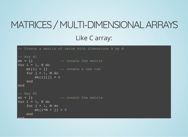 The basics and design of lua table | PPT