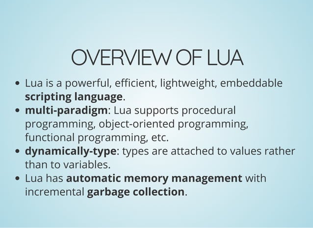 The basics and design of lua table | PPT