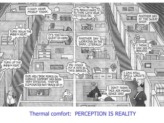 Thermal comfort:  PERCEPTION IS REALITY 
