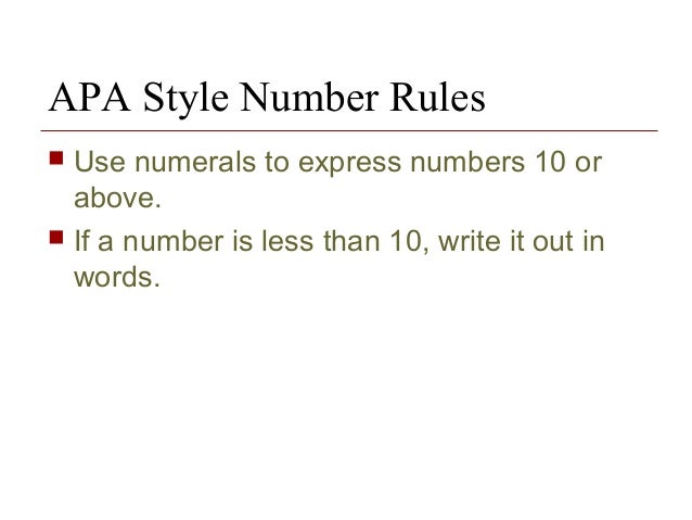 Apa Format Numbers Less Than 10 | the basics in academic writing Apa Format Numbers Less Than 10 | the basics in academic writing