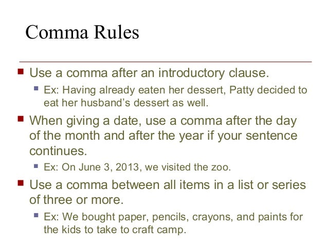 the basics in academic writing when to use a comma before and