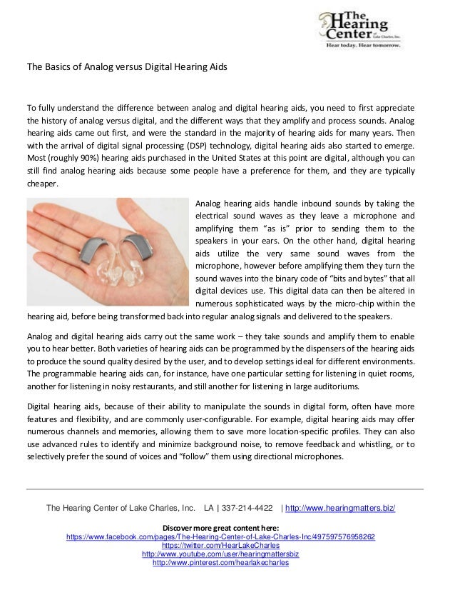 The Basics of Analog versus Digital Hearing Aids