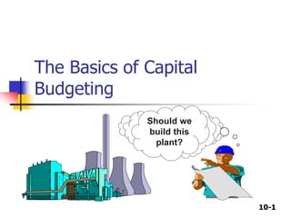 10-1
The Basics of Capital
Budgeting
Should we
build this
plant?
 