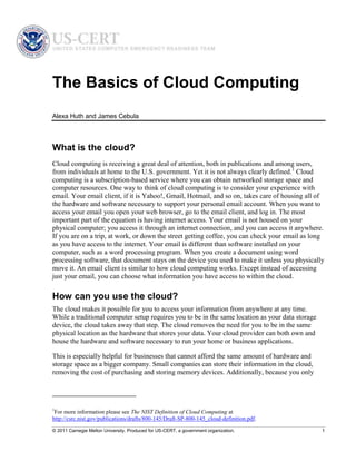 The Basics of Cloud Computing | PDF