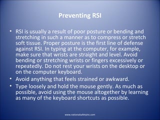 Rsi Using Computers The basics of ergonomics | PPT