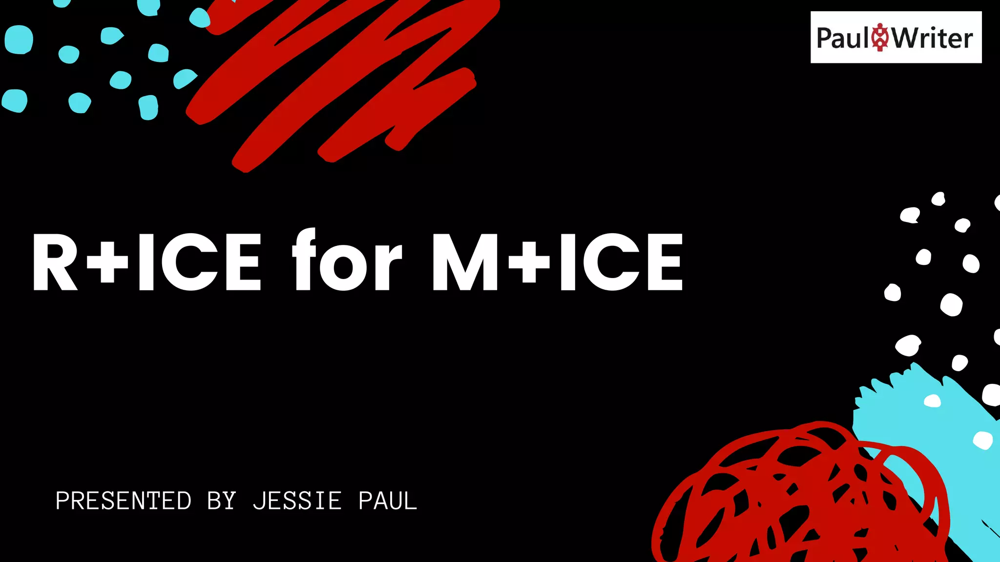 PRESENTED BY JESSIE PAUL
R+ICE for M+ICE
 