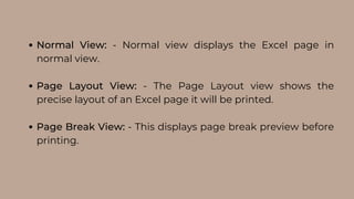 The basics of Microsoft excel | PDF