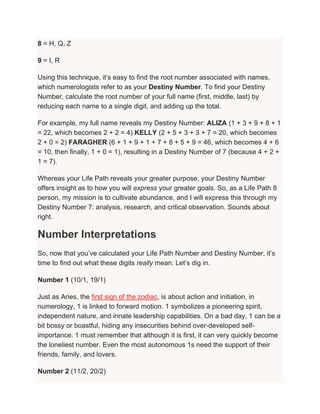 Destiny Math The basics of numerology | PDF