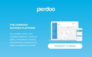 Our simple, smart, and
scalable software is built on
OKR; a framework used by
top-achieving companies to
attain exceptional success. REQUEST A DEMO
THE COMPANY
SUCCESS PLATFORM
 