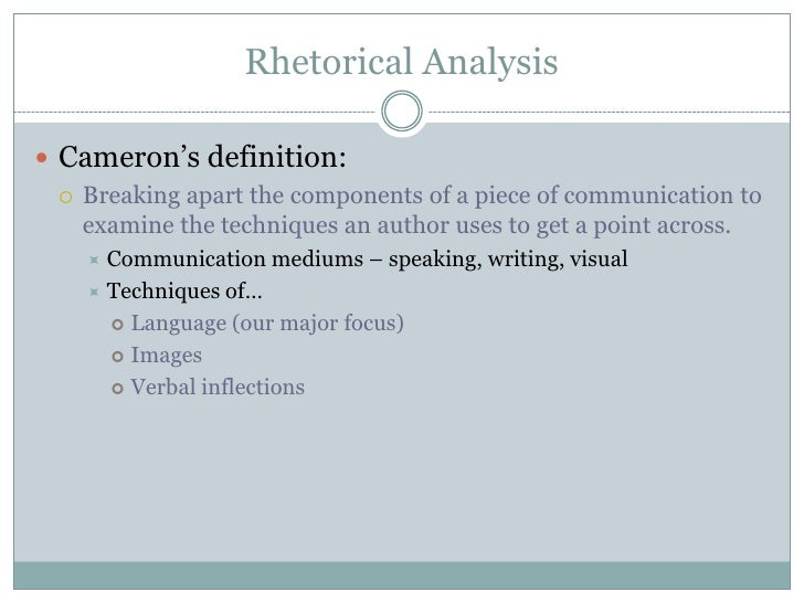 rhetorical analysis meaning