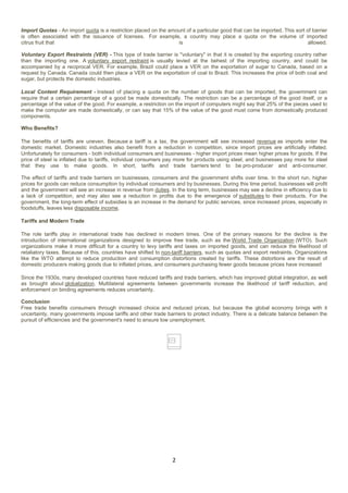 The basics of tariffs and trade barriers | PDF