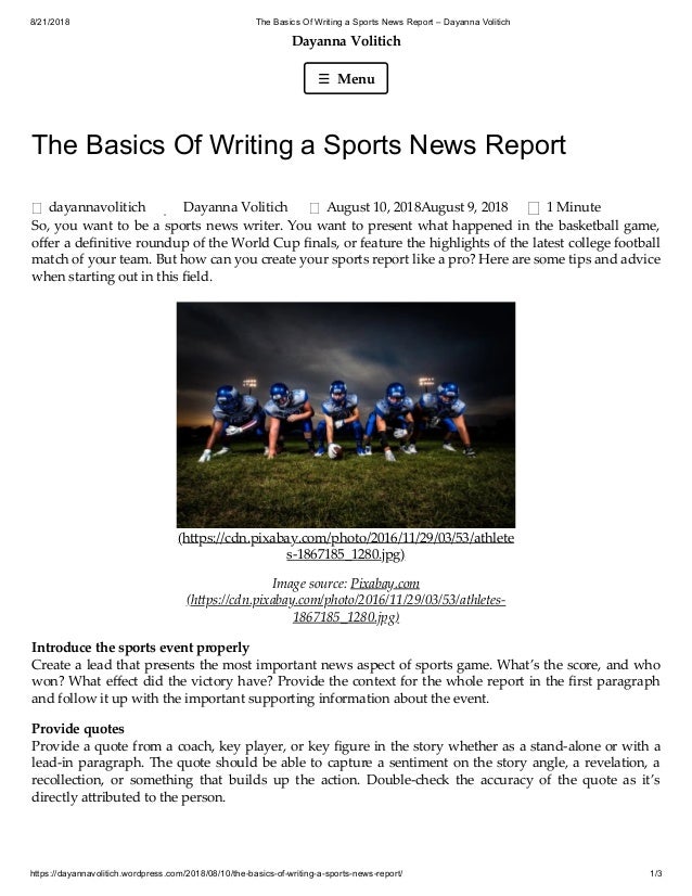 sports news essay