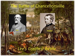The Battle of Chancellorsville
Lee’s Greatest Battle
Lee Hooker
 