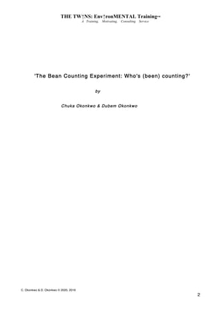 'The Bean Counting Experiment: Who's (been) counting?' | PDF