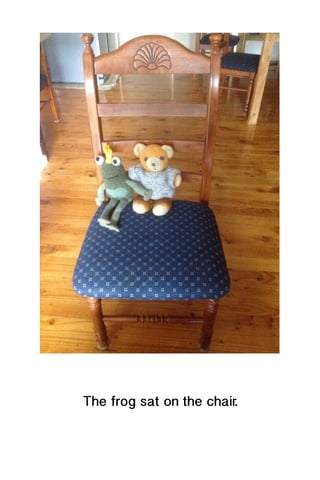 The frog sat on the chair.