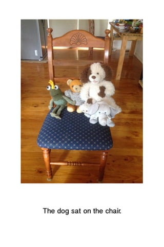 The dog sat on the chair.