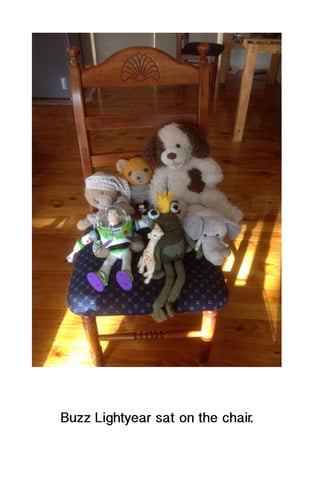 Buzz Lightyear sat on the chair.