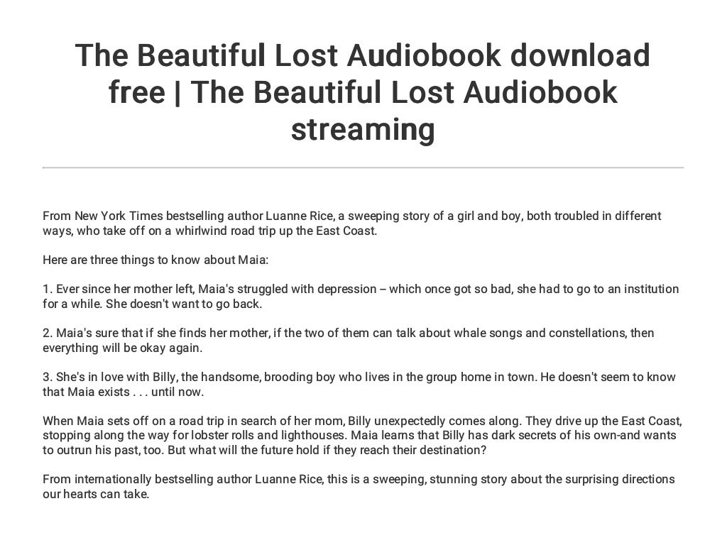 The Beautiful Lost Audiobook download free | The Beautiful Lost ...