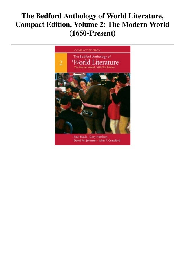 The bedford anthology of world literature, compact edition, volume 2