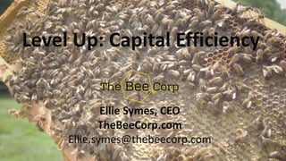 Ellie Symes, CEO
TheBeeCorp.com
Ellie.symes@thebeecorp.com
Level Up: Capital Efficiency
 