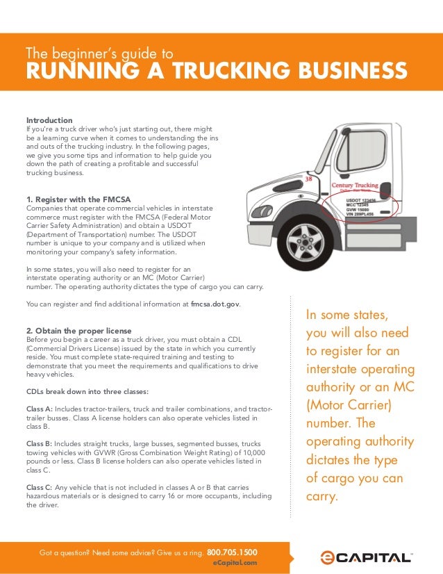 business plan for starting a trucking company